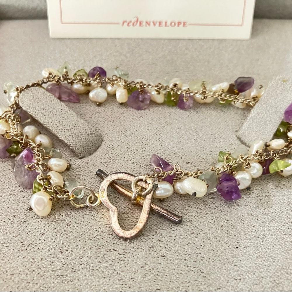 Red Envelope Pearl and Gemstone bracelet